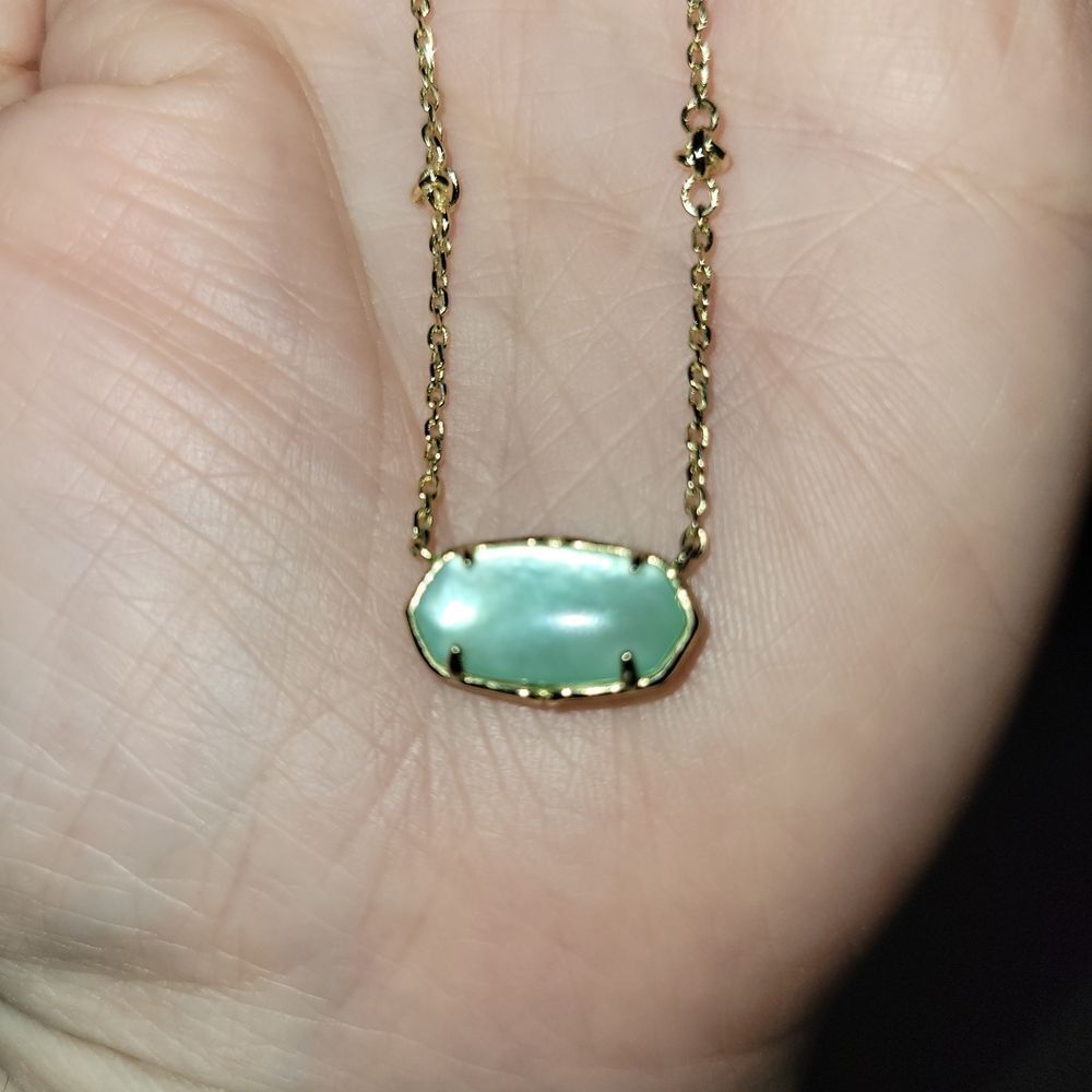 Kendra Scott Gold Necklace with Aqua Pendant - Picture 6 of 6